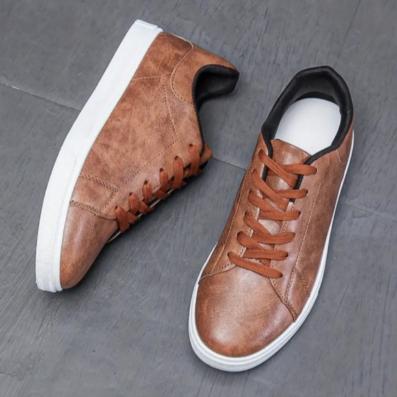 Other - Men camel Brown Canvas lace up sneakers shoes